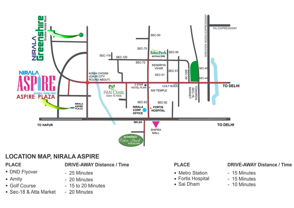 Nirala Aspire Plaza Location Map